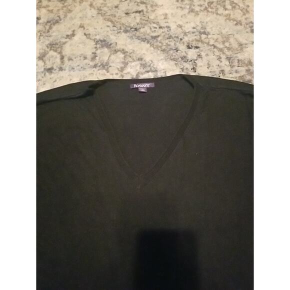 Roaman's WOMEN'S Black LONG SLEEVE V NECK 2 Pockets Light SWEATER Size 34/36 -4X - Picture 4 of 16